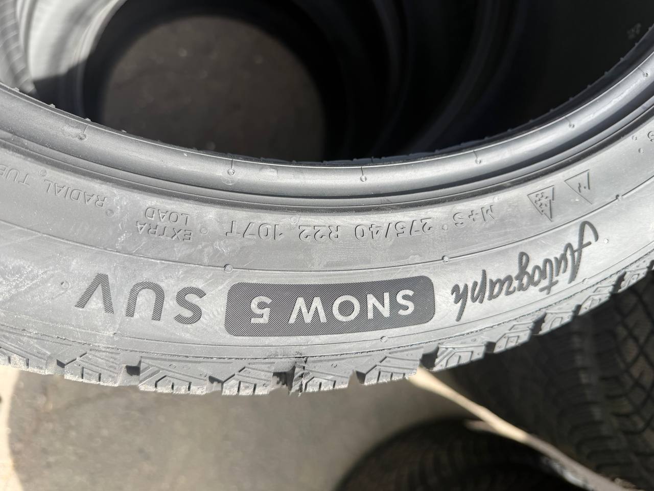 Боковина 275/40 R22 107T: снежинка на фоне горы, EXTRA LOAD
