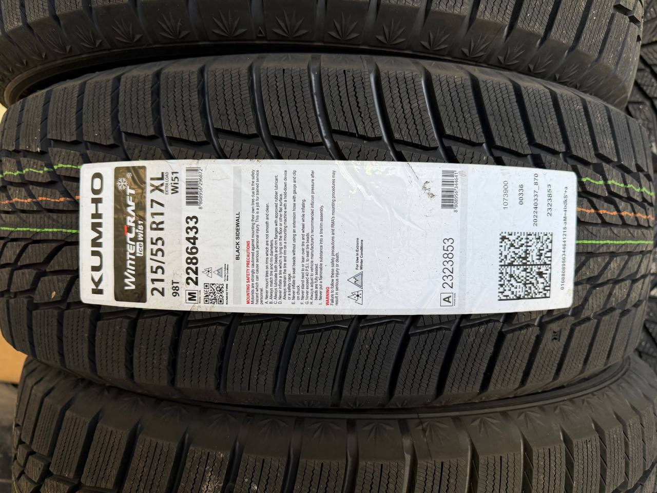Kumho WinterCraft Ice WI51 215/55 R17 98T XL — этикетка