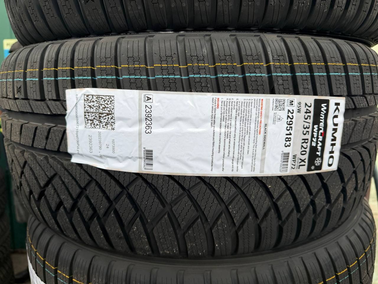 Kumho WinterCraft WP72 245/35 R20 95W XL — этикетка
